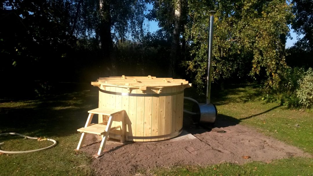 Wooden hot tub