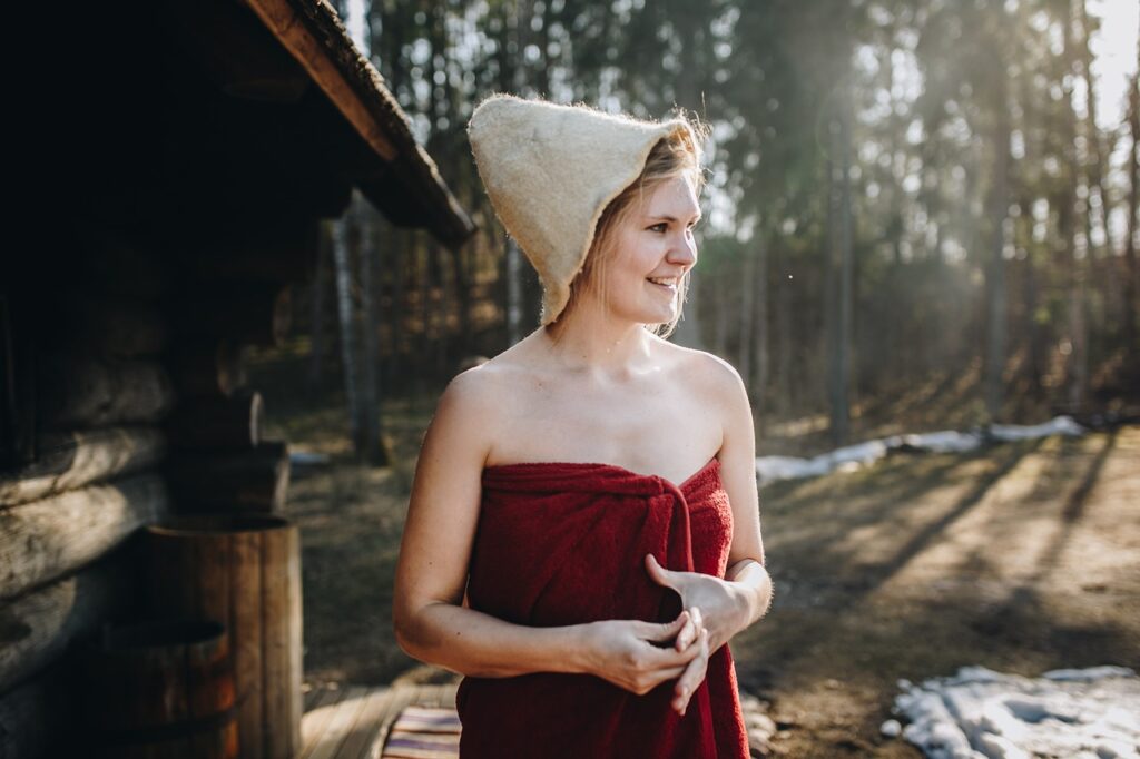 Woman by The Sauna