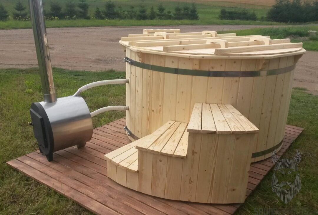 Wooden hot tub